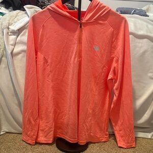 Mofoz - Athletic Vibrant Coral Hooded Top